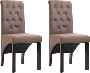 vidaXL Krzesła stołowe, 2 szt., brązowe, tapicerowane tkaniną 1