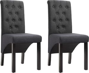 vidaXL Krzesła stołowe, 2 szt., ciemnoszare, tapicerowane tkaniną 1