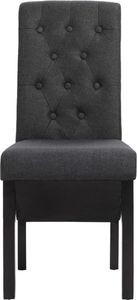 vidaXL Krzesła stołowe, 2 szt., ciemnoszare, tapicerowane tkaniną 4