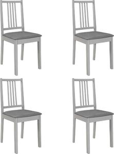 vidaXL Krzesła z poduszkami, 4 szt., szare, lite drewno 1