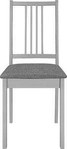 vidaXL Krzesła z poduszkami, 4 szt., szare, lite drewno 3