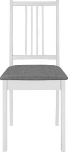 vidaXL Krzesła z poduszkami, 2 szt., białe, lite drewno 3