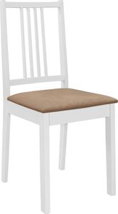 vidaXL Krzesła z poduszkami, 4 szt., białe, lite drewno 2