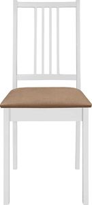 vidaXL Krzesła z poduszkami, 4 szt., białe, lite drewno 3