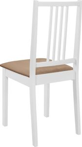 vidaXL Krzesła z poduszkami, 4 szt., białe, lite drewno 5