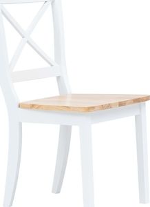 vidaXL Krzesła jadalniane, 4 szt., biało-brązowe, drewno kauczukowca 2