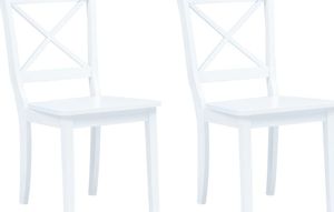 vidaXL Krzesła jadalniane, 2 szt., białe, lite drewno kauczukowca 1