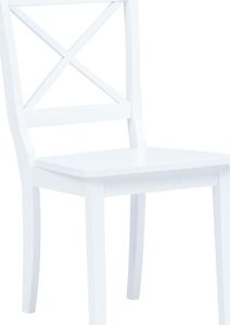 vidaXL Krzesła jadalniane, 2 szt., białe, lite drewno kauczukowca 2