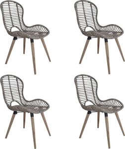 vidaXL Krzesła stołowe, 4 szt., brązowe, naturalny rattan 1