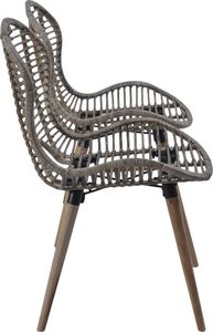 vidaXL Krzesła stołowe, 2 szt., brązowe, naturalny rattan 3