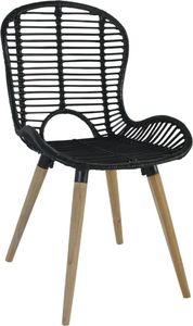 vidaXL Krzesła stołowe, 2 szt., czarne, rattan 4