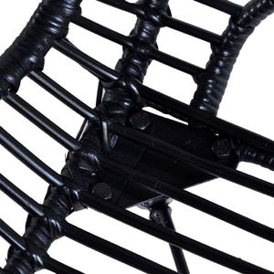 vidaXL Krzesła stołowe, 2 szt., czarne, rattan 6