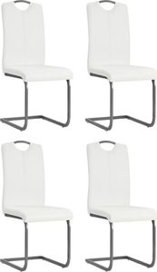 vidaXL Krzesła stołowe, 4 szt., białe, sztuczna skóra 1