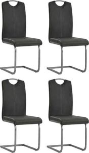 vidaXL Krzesła stołowe, 4 szt., szare, sztuczna skóra 1