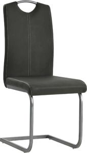 vidaXL Krzesła stołowe, 4 szt., szare, sztuczna skóra 3