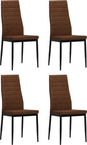 vidaXL Krzesła stołowe, 4 szt., brązowe, tkanina 1