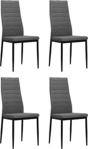 vidaXL Krzesła stołowe, 4 szt., jasnoszare, tkanina 1