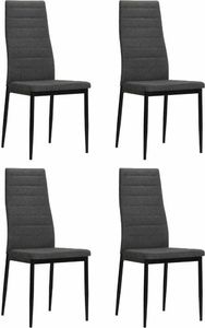 vidaXL Krzesła stołowe, 4 szt., ciemnoszare, tkanina 1