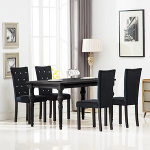 vidaXL Krzesła stołowe, 4 szt., czarne, aksamit 1