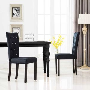vidaXL Krzesła stołowe, 2 szt., czarne, aksamit 1