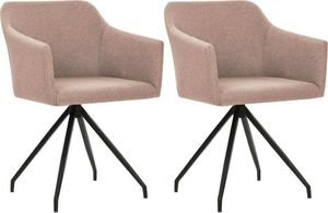 vidaXL Obrotowe krzesła stołowe, 2 szt., taupe, tkanina 1