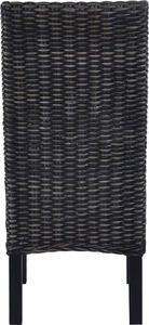 vidaXL Krzesła stołowe, 2 szt., czarne, rattan Kubu i drewno mango 5