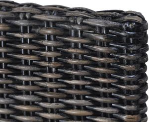 vidaXL Krzesła stołowe, 2 szt., czarne, rattan Kubu i drewno mango 7