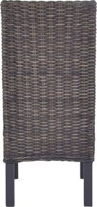 vidaXL Krzesła stołowe, 2 szt., brązowe, rattan Kubu i drewno mango 3