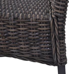 vidaXL Krzesła stołowe, 2 szt., brązowe, rattan Kubu i drewno mango 6