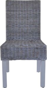 vidaXL Krzesła stołowe, 2 szt., szare, rattan Kubu i drewno mango 2