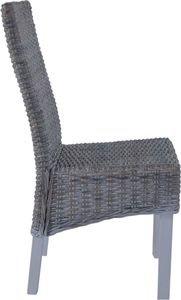 vidaXL Krzesła stołowe, 2 szt., szare, rattan Kubu i drewno mango 4