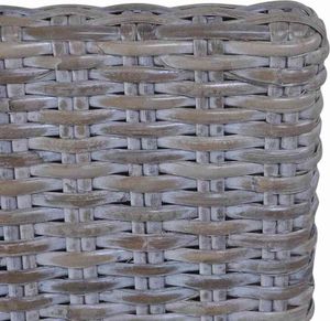 vidaXL Krzesła stołowe, 2 szt., szare, rattan Kubu i drewno mango 5