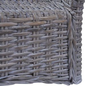 vidaXL Krzesła stołowe, 2 szt., szare, rattan Kubu i drewno mango 6