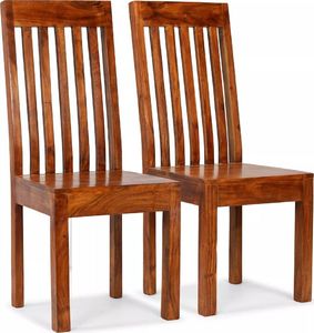 vidaXL Krzesła z litego drewna, stylizowane na sheesham, 2 szt. 1