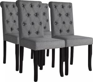 vidaXL Krzesła stołowe, 4 szt., ciemnoszare, tkanina 1