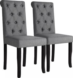 vidaXL Krzesła stołowe, 2 szt., ciemnoszare, tkanina 1