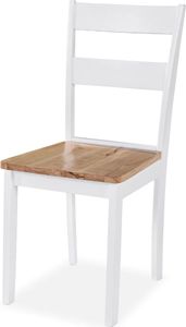 vidaXL Krzesła stołowe, 4 szt., białe, lite drewno kauczukowca 2
