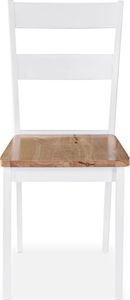 vidaXL Krzesła stołowe, 4 szt., białe, lite drewno kauczukowca 3