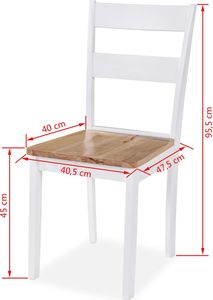 vidaXL Krzesła stołowe, 4 szt., białe, lite drewno kauczukowca 6