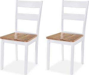 vidaXL Krzesła stołowe, 2 szt., białe, lite drewno kauczukowca 1