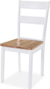 vidaXL Krzesła stołowe, 2 szt., białe, lite drewno kauczukowca 2