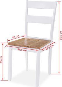 vidaXL Krzesła stołowe, 2 szt., białe, lite drewno kauczukowca 6