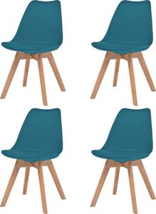 vidaXL Krzesła stołowe, 4 szt., turkusowe, sztuczna skóra 1