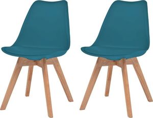 vidaXL Krzesła stołowe, 2 szt., turkusowe, sztuczna skóra 1
