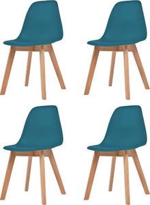 vidaXL Krzesła stołowe, 4 szt., turkusowe, plastik 1