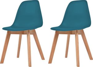 vidaXL Krzesła stołowe, 2 szt., turkusowe, plastik 1