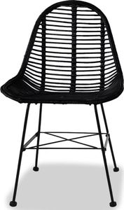 vidaXL Krzesła stołowe, 2 szt., czarne, rattan 2