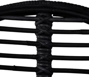 vidaXL Krzesła stołowe, 2 szt., czarne, rattan 4