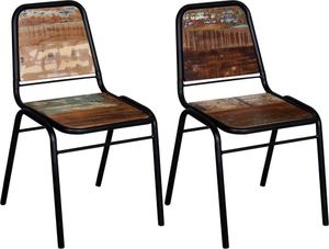 vidaXL Krzesła stołowe, 2 szt., lite drewno z odzysku 1