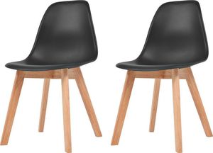 vidaXL Krzesła stołowe, 2 szt., czarne, plastik 1